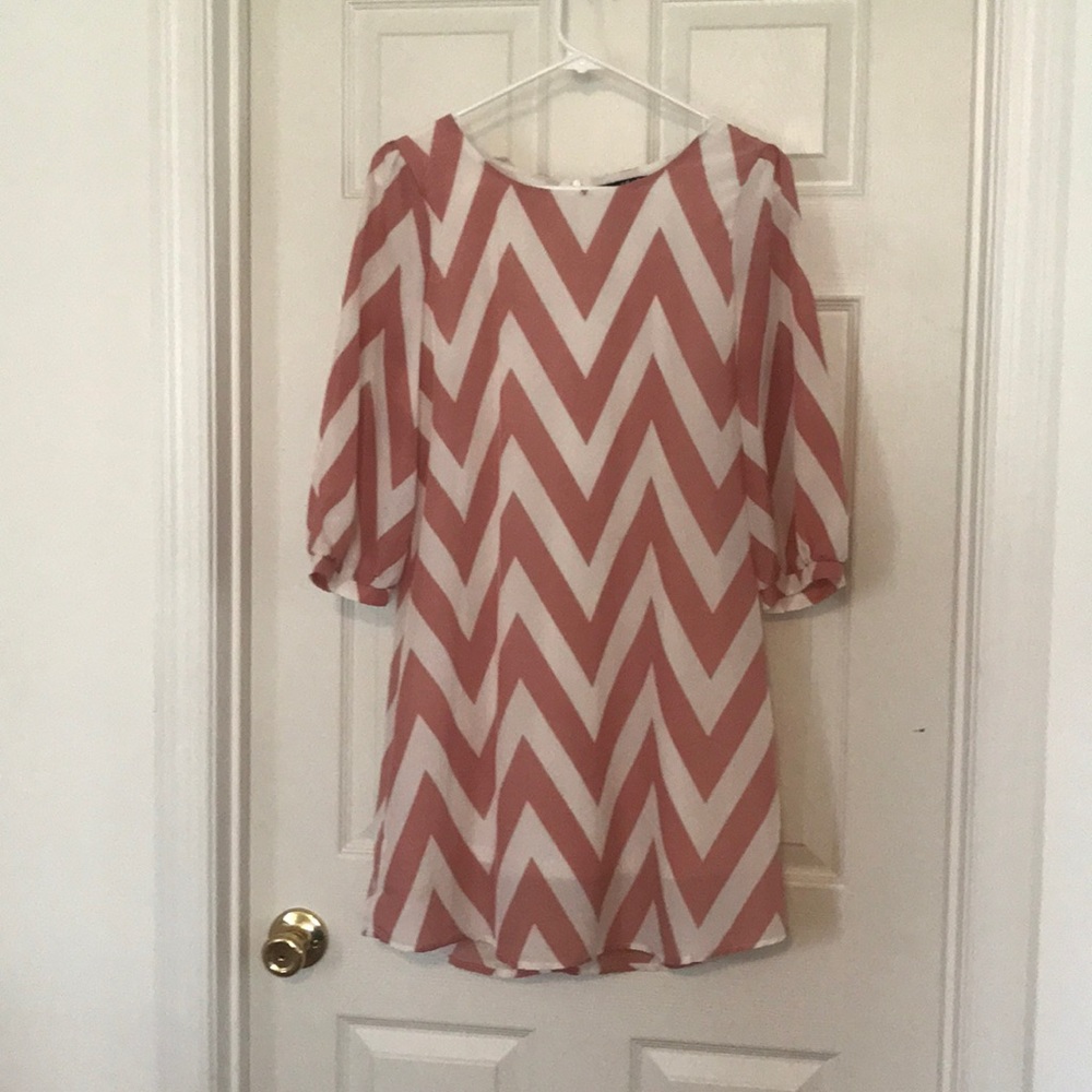 Chevron long sleeve dress